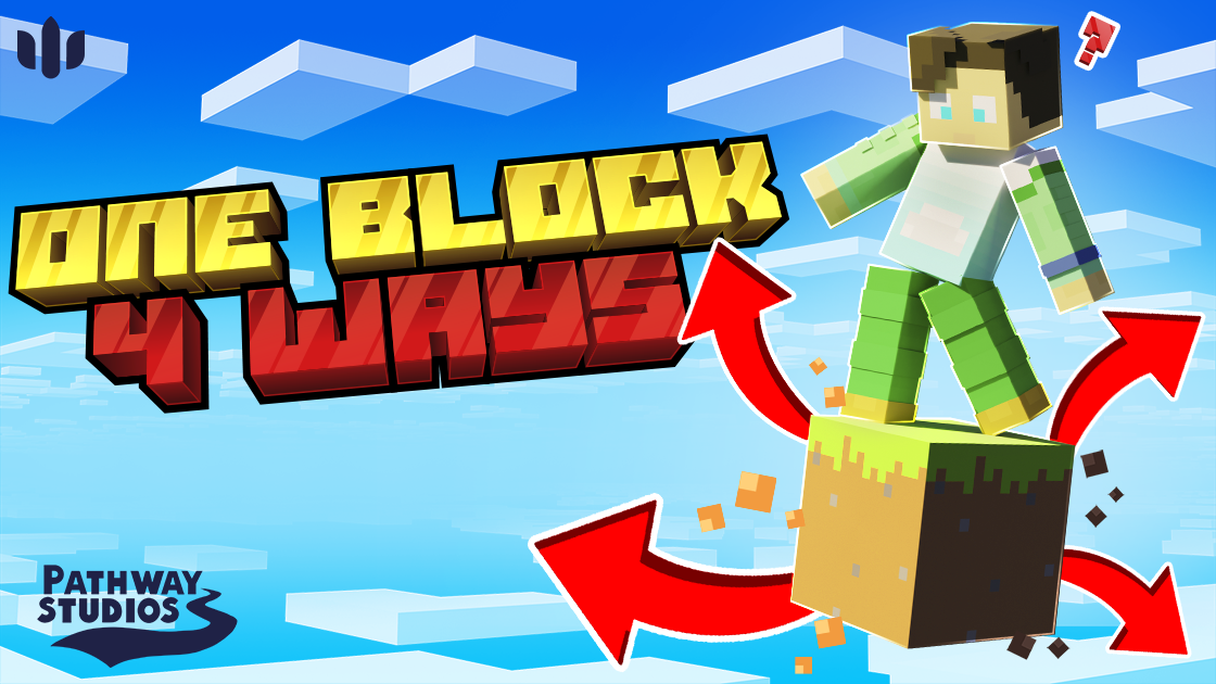 Experience the One Block gameplay like never before with custom mechanics of One Block 4 Ways!